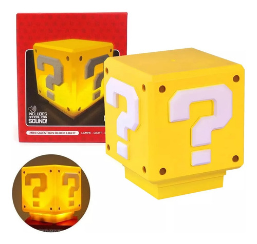 Mario Bros Led Luz Noche Cubo Question Sonido