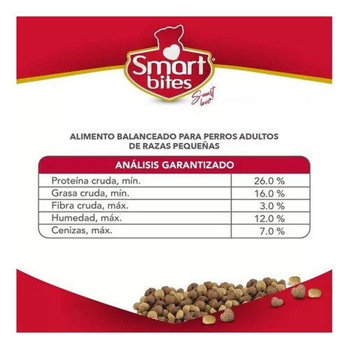 Alimento Smart Bites Adulto Raza Pequeña 4 Kg 26% Proteína
