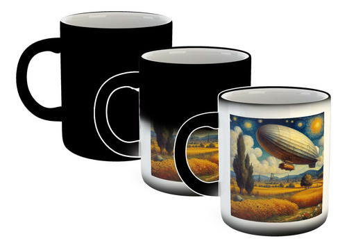 Taza Magica Zeppelin Estilo Van Gogh Dibujo Cielo