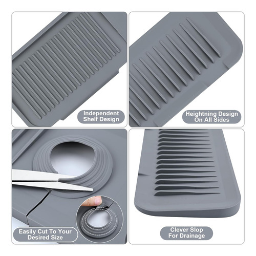 Tapete De Drenaje De Silicona De 24 Pulgadas Para Cocina, Pr