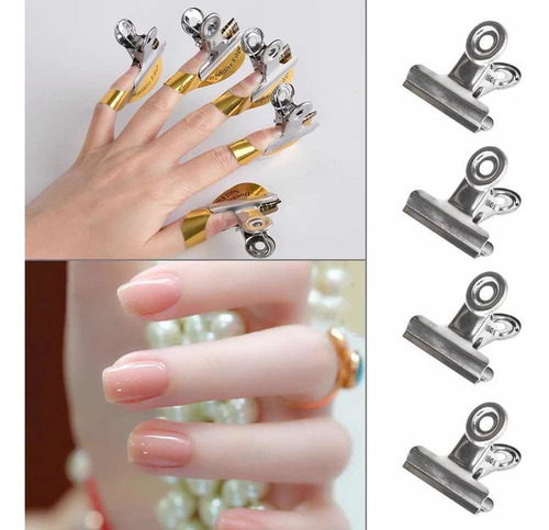 Imagem 3 de 3 de 10 Presilhas Curvatura C Inox Tips De Fibra Gel Porcelana