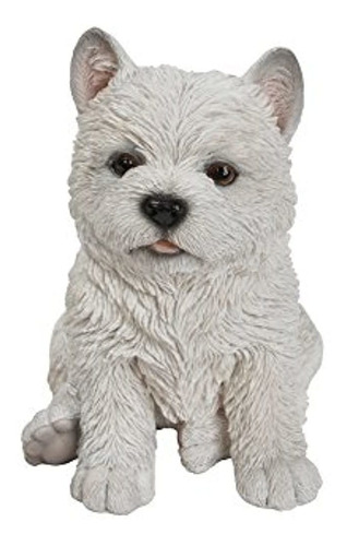 Hi-line Gift Ltd Terrier Cachorro Estatua, Blanco