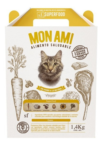 Alimento Saludable Para Gatos Con Superfood Mon Ami 1,4 Kg