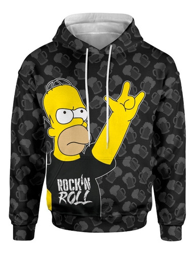 Sudadera Deportiva Full Homero Rock And Roll Cervezas