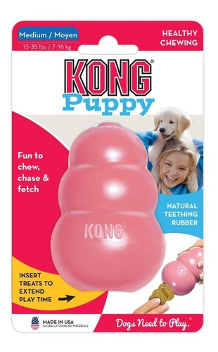 Kong Puppy Rosa M Brinquedo Recheável Filhotes Resistente
