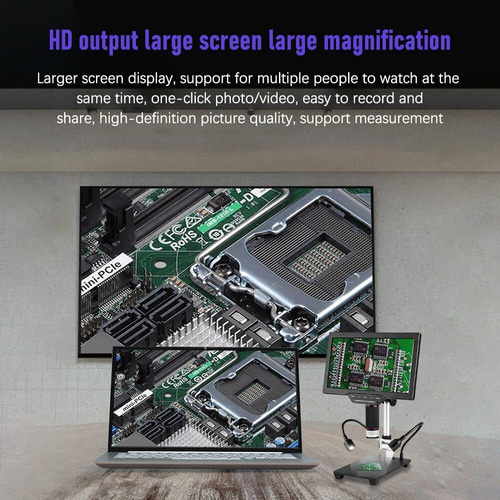 Microscópio Digital Usb Lcd De 10,1 Polegadas, 1080p, 1-1600