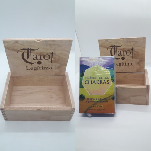 Pack Oraculo De Los Chakras Nacional + Caja Madera Grande