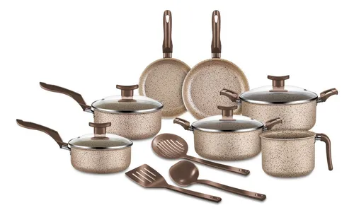 comprar Jogo De Panelas Antiaderente 10 Peças Teflon bianco