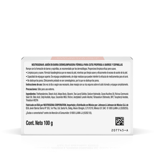 Imagen 2 de 2 de Jabón en barra Neutrogena Antiacné 100 g