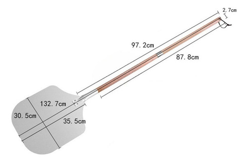 Mango De Madera De Cáscara De Pizza De 12 97.2 Cm Con Caja