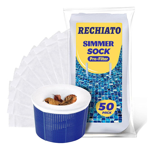 Rechiato 50 Pack Calcetines Skimmer De Piscina Para Filtros 