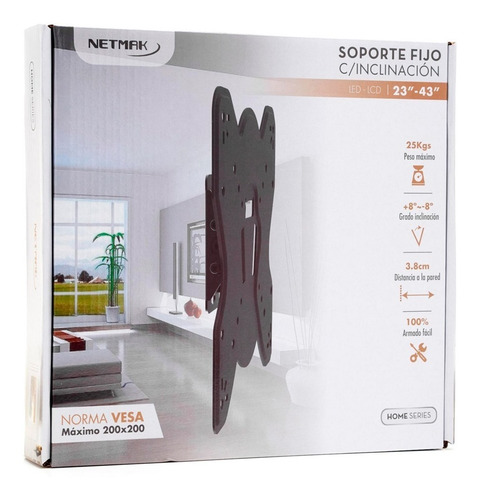 Imagen 2 de 2 de Soporte Netmak Led/lcd 23 - 42 Basculante Nmst22