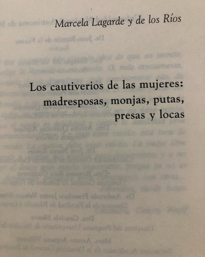 Los Cautiverios De Las Mujeres: Madresposas Monjas. Lagarde (Usado)