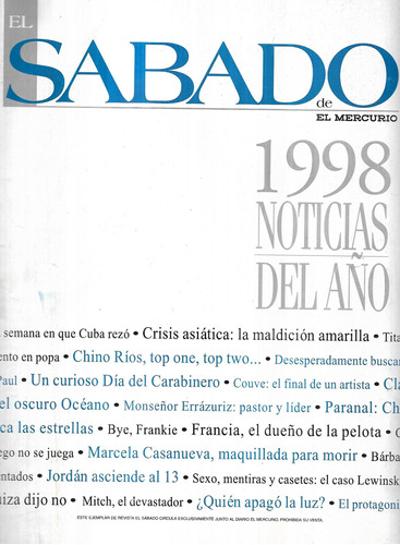 Revista El Sábado El Mercurio / 1998 Noticias El Año