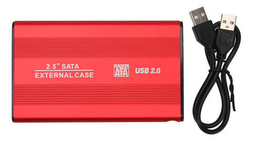 Disco Duro Externo Usb2.0 Rojo Rojo Delgado De 2,5 Pulgadas