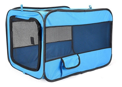 Imagen 4 de 4 de Corral Portatil Plegable Viaje En Carro Perro Y Gato Azul S