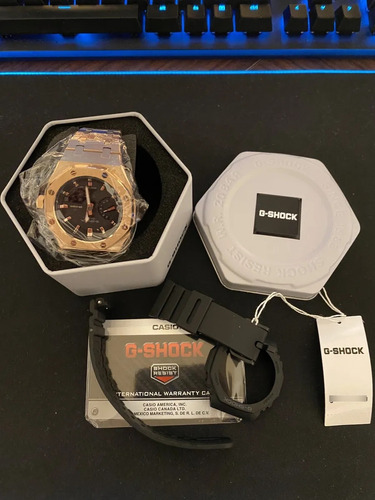 Casio G-shock Casioak Gmas-2100 Con Correa De Acero Inoxi