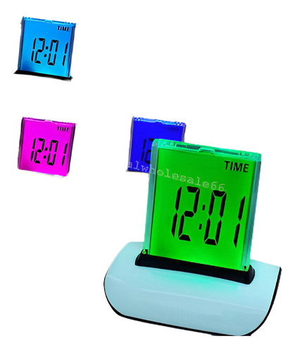 7 Color Led Cambio De Termómetro Digital Lcd Calendario Desp