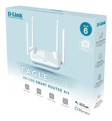 Router D-link R15 Ax1500 Smart Doble Banda Wi-fi 6 4 Antenas Color Blanco