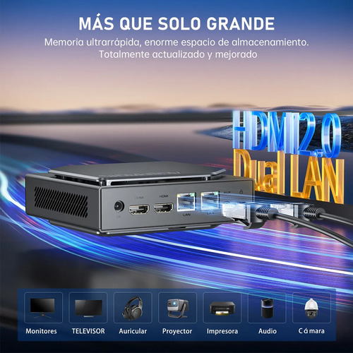 Acemagic S1 Mini Pc, 12ª N97 16gb Ddr4 512gb M.2 Ssd Mini Computadoras Con Visualización Lcd De Bricolaje, Micro Pc De Doble Canal Con Luz Rgb 4k Visualización Dual, Compatible Con 4k/wifi