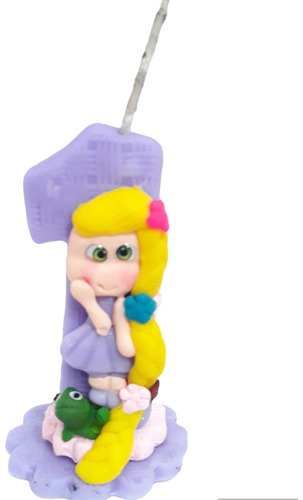 Vela Rapunzel 1 Ano Biscuit