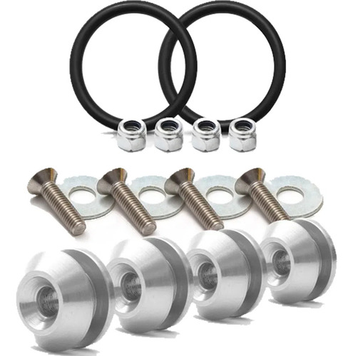 Kit Anilha Trava De Para-choque Tow Strap Esportivo Branco