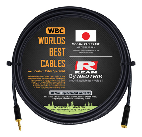 Cable Extension Para Auricular Ft Mogami Neutrik-rean Macho