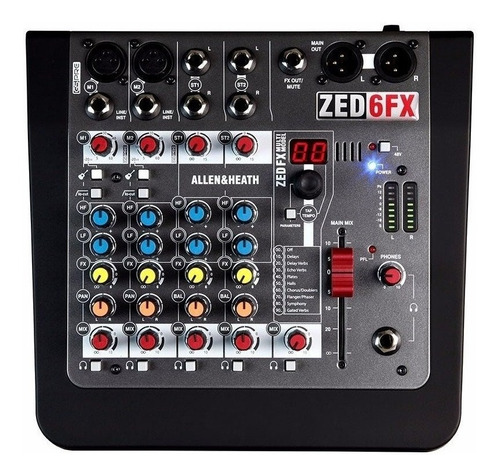 Consola De Sonido Allen & Heat Zed-6fx Mixer Efectos