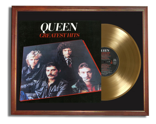Queen Greatest Hits Tapa Lp Firmada Y Disco Oro Enmarcados