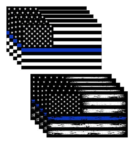 Calcomanías De Bandera Estadounidense Thin Blue Line D...