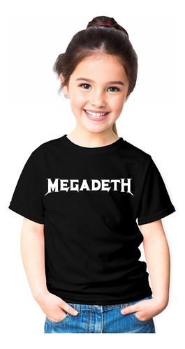 Polera Estampada Megadeth Metal Rock Logo  Niño Niña