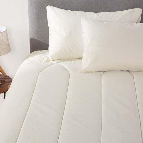 Plumón Bicolor Beige Blanco 1.5 Plazas - Combo 36