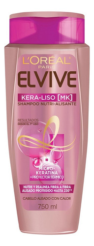 Shampoo L'Oréal Paris Elvive Kera Liso Nutri Alisante de 750mL por 1 unidad