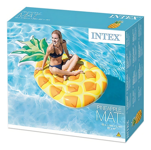 Tapete De Piscina Inflável Intex, Abacaxi, Abacaxi, Float Patch, Cor Amarelo Amarelo
