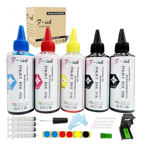 F-ink Kits De Recarga De Tinta De 5 X 3.4 Fl Oz Compatibles 