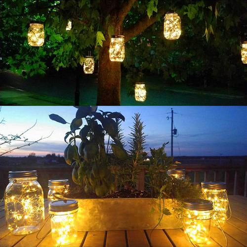 Guirnalda De 20 Luces Led Con Tapa De Cristal Solar, 6 Unida
