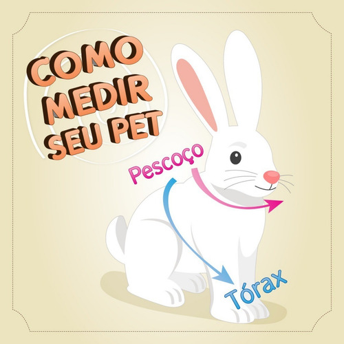 Roupa Pet Peitoral Para Mini Coelho, Coelho Anão Com Guia
