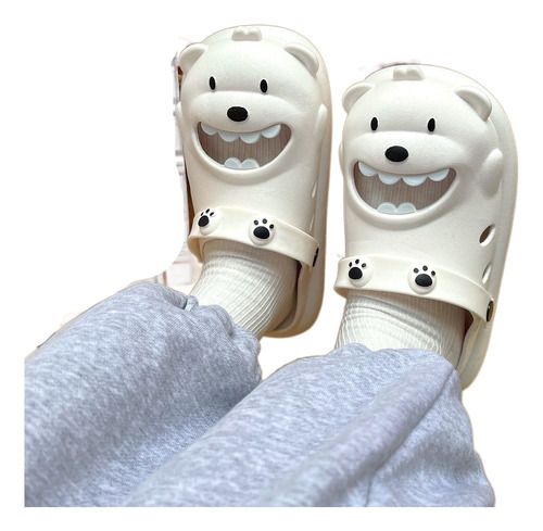 Bonitos Zapatos De Playa Con Forma De Oso De Peluche Con Dib