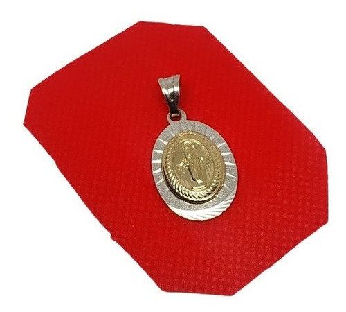 Dije Medalla Virgen Milagrosa Paris Plata 925 Y Oro Md 00359