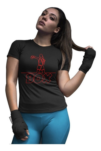 Playeras Original Negra De Dama Entrenamiento De Boxeo