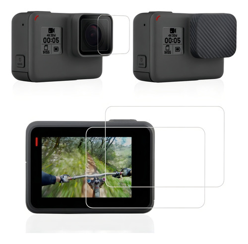Protetor de película e lente Go Pro 5 6 7 branco prateado