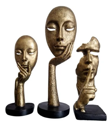 Estatua Rostro X3 Decoración Hogar