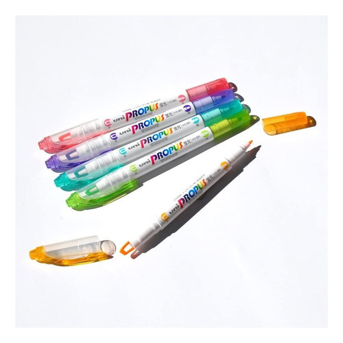 Uni Highlighter Propus Window, Juego 5 Colores Suaves