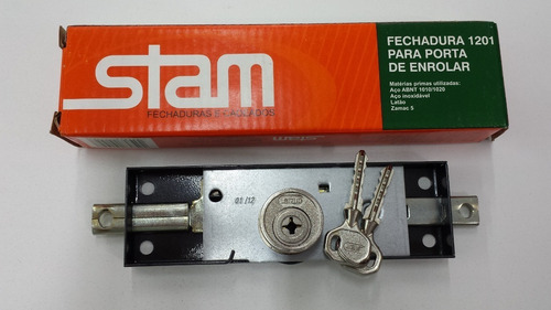 Fechadura Porta Enrolar Tetra Chave Externa 1201 Preto Stam