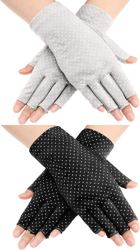 2 Pares De Guantes De Protección Solar Antideslizantes Con P