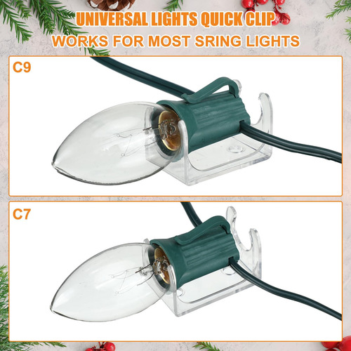 Vihose 100 Pcs Clips De Luz De Navidad Complejo Combo C Clip