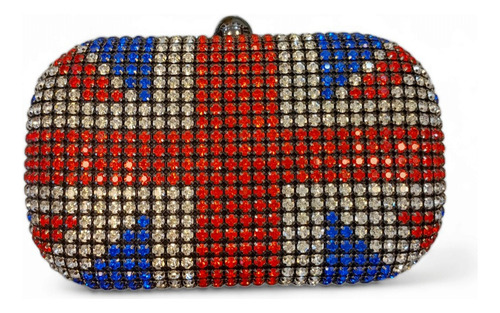 Clutch Cartera Pellizco Strass Base Negra Importadas