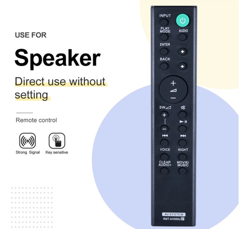 Js Control Remoto De Barra De Sonido Rmt-ah300u Para Barra