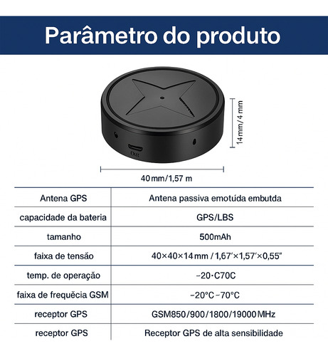 Localizador Gps Mini Rastreador Com Escuta E Alarme Para Car