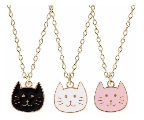 En Stock Abfa Shop Collar Dije Cara Gato Gatito Rosado